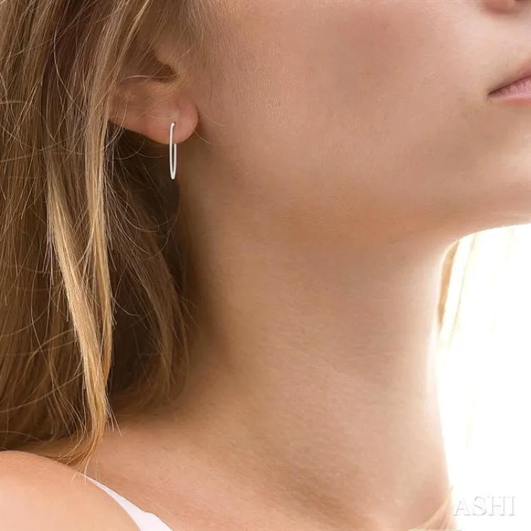 1/2 ctw Inside & Outside Round Cut Diamond Hoop Earring in 14K White Gold