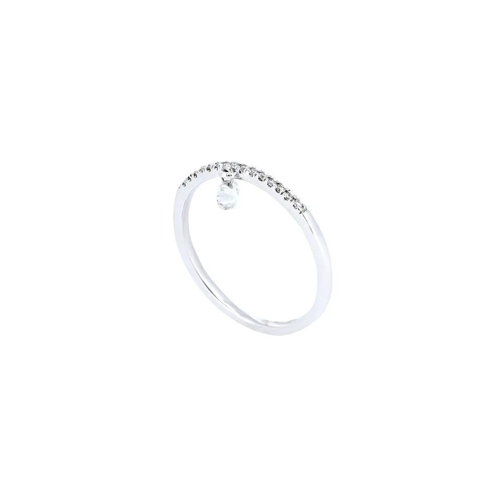 14 Karat WHite Gold Pave Band with Laser Drilled Diamond