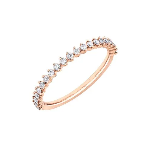 (14K, 18K) Rose Gold (0.25ct) Diamond Wedding Band