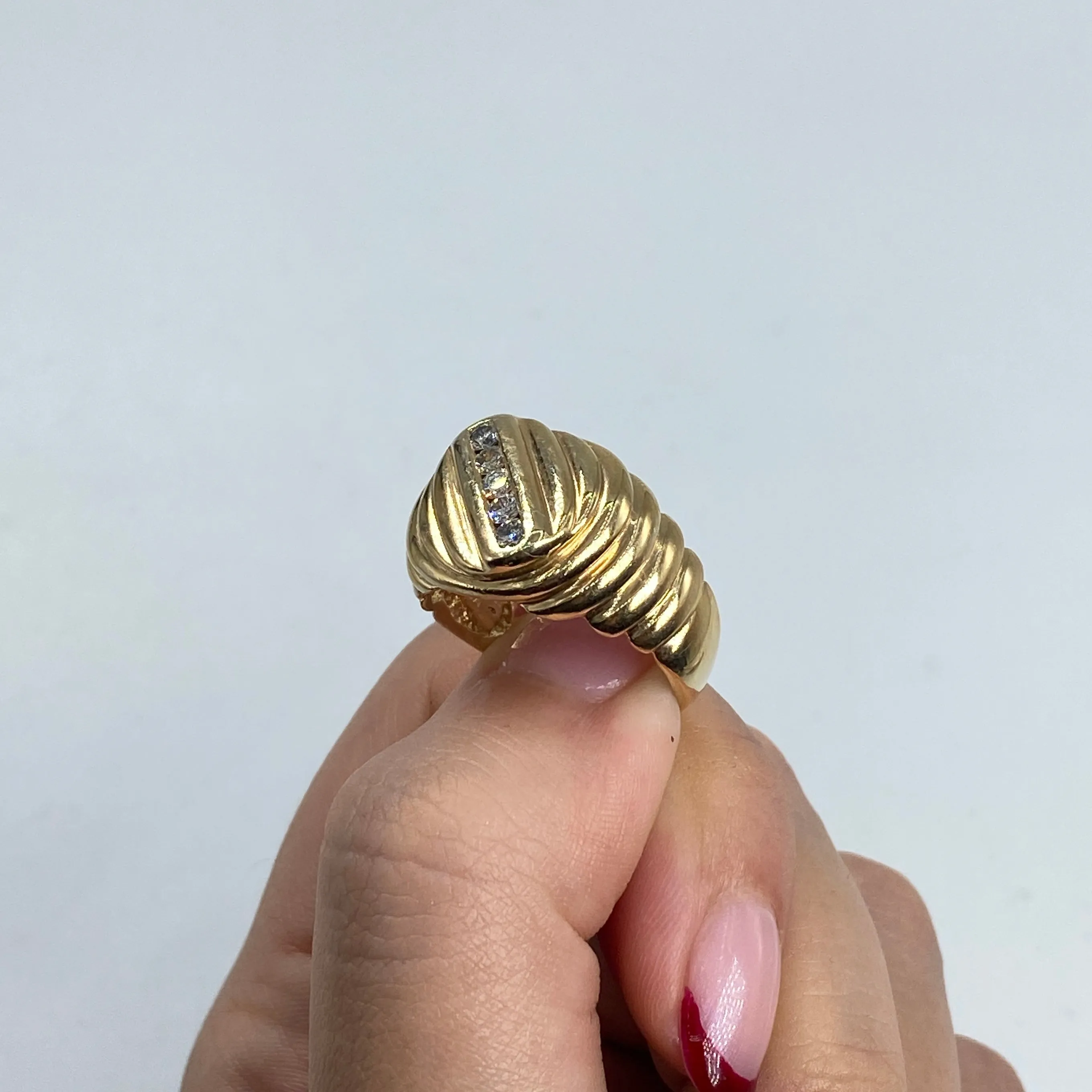 14K Diamond Signet Ring