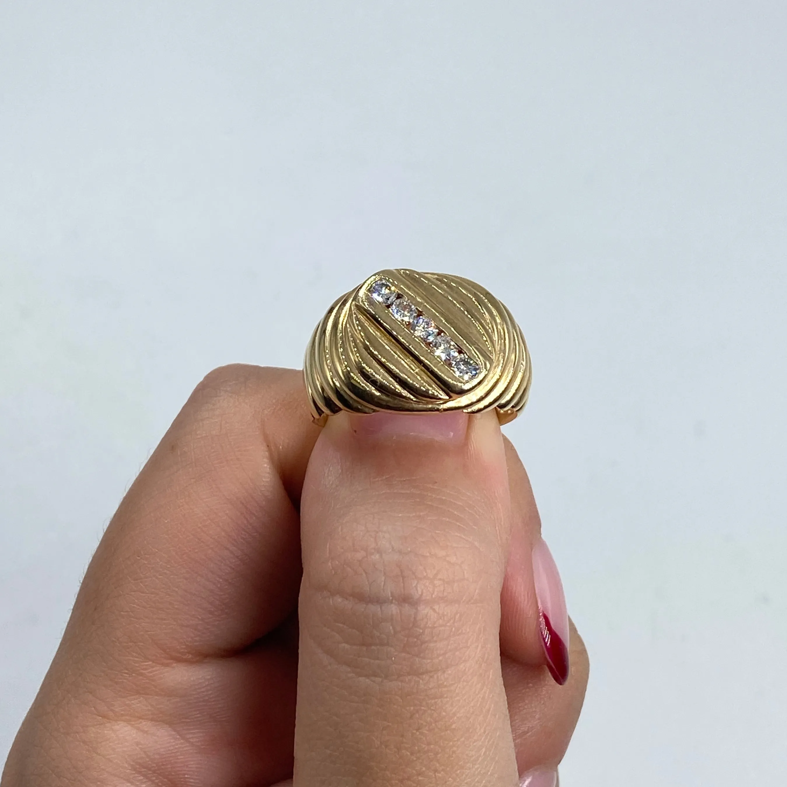 14K Diamond Signet Ring