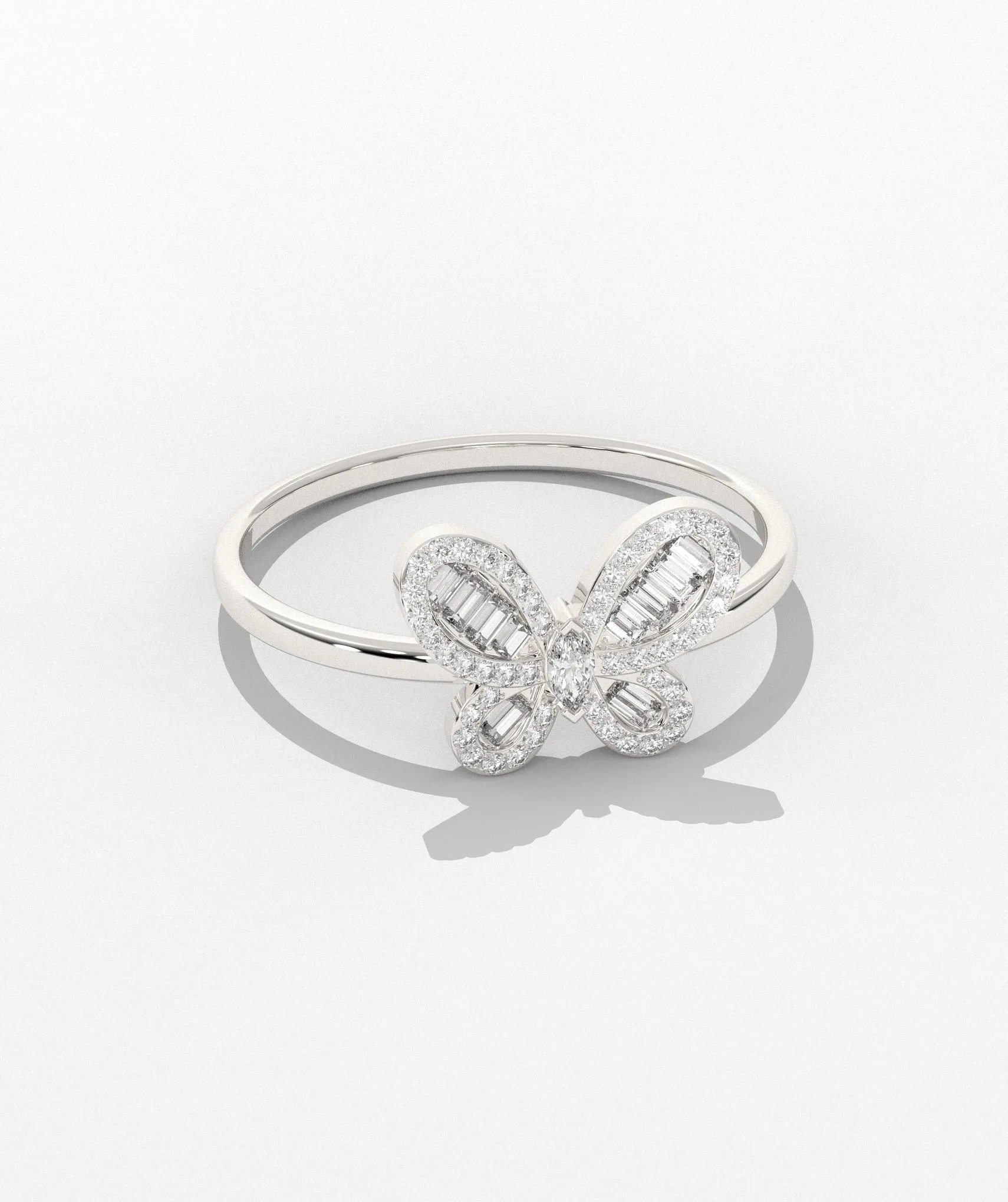 14K Gold Butterfly Diamond Ring
