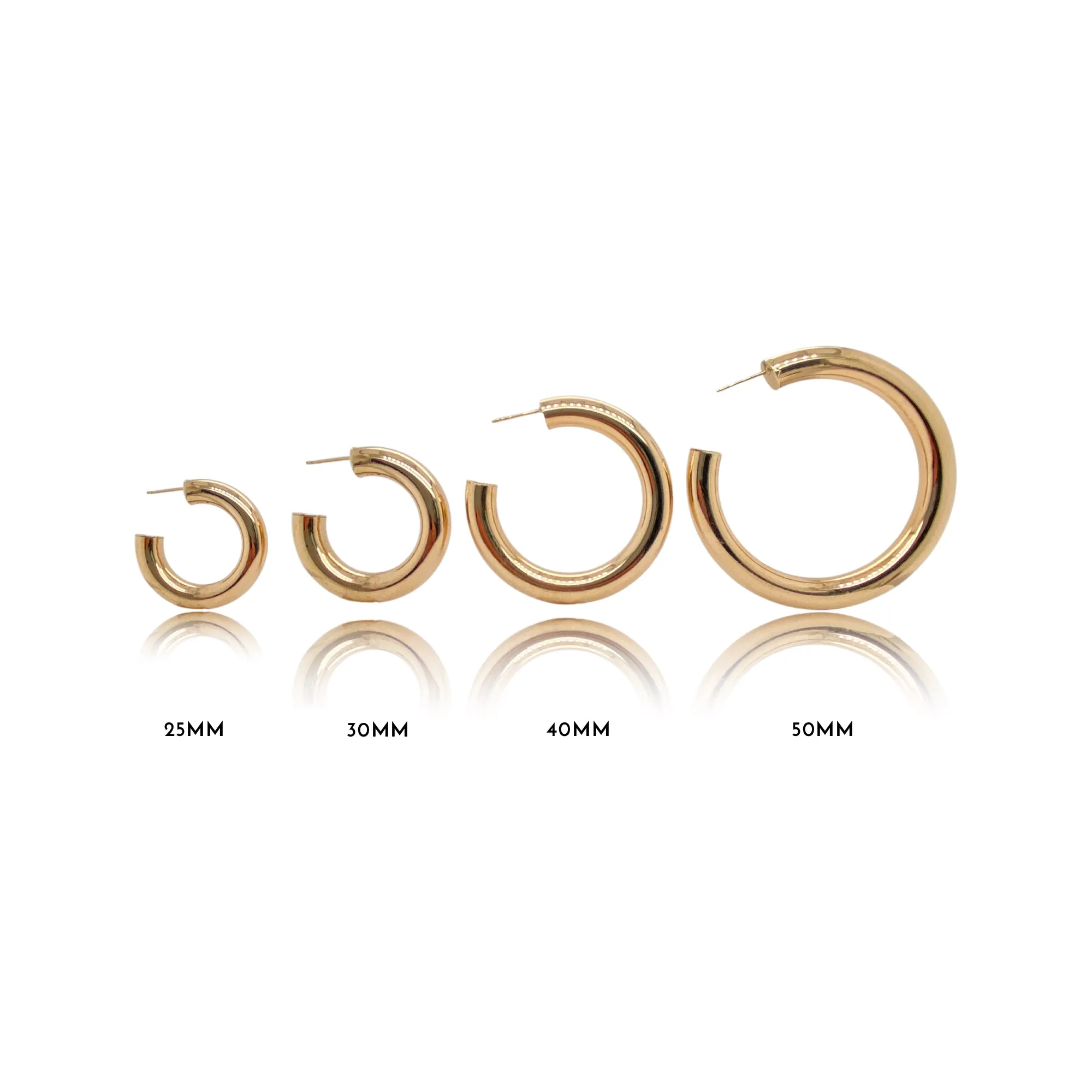 14K Gold Chunky Hoops