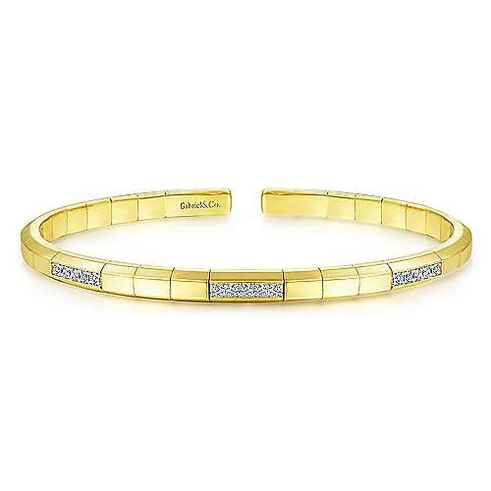 14k Gold Cuff With Diamonds