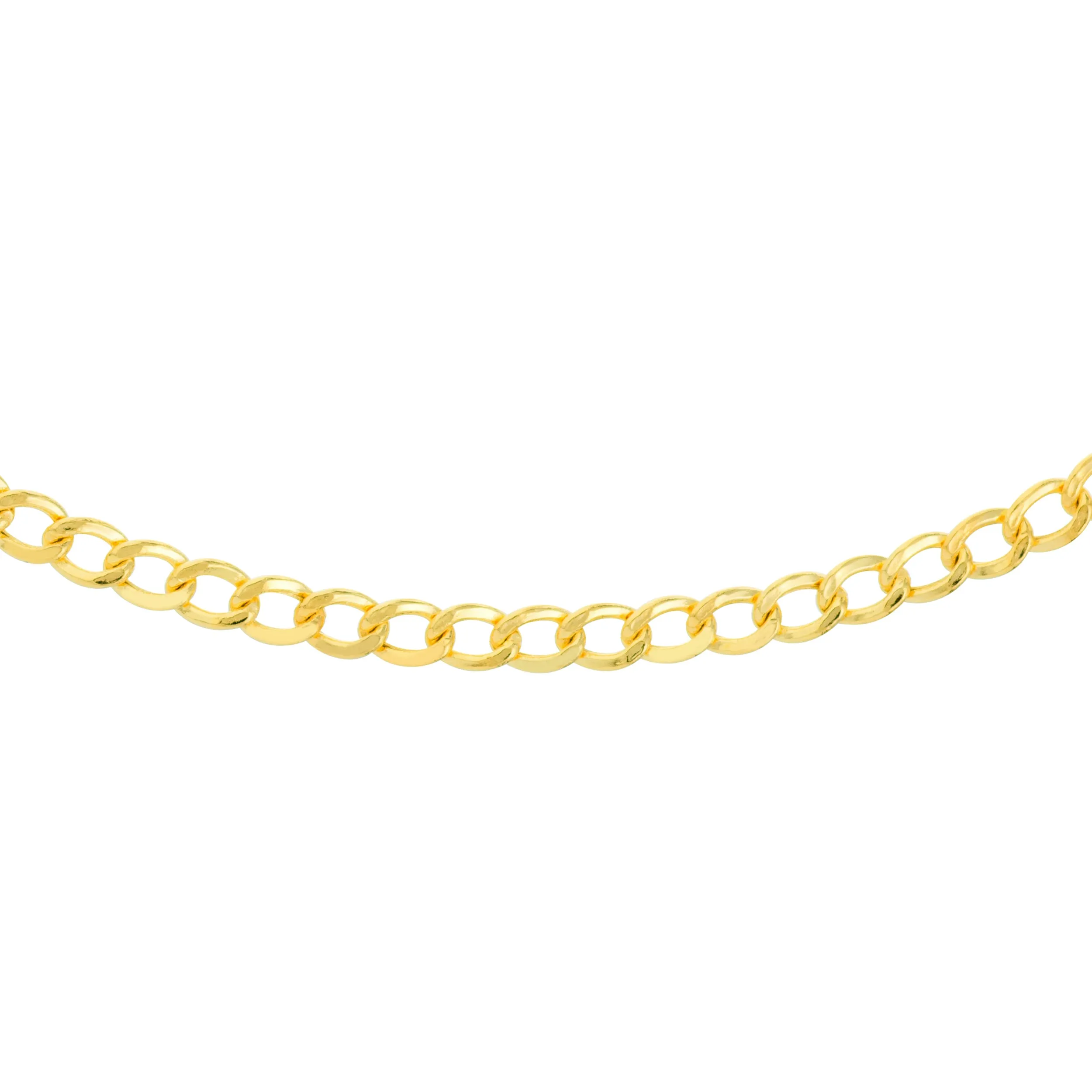 14K Gold Curb Link Choker Necklace