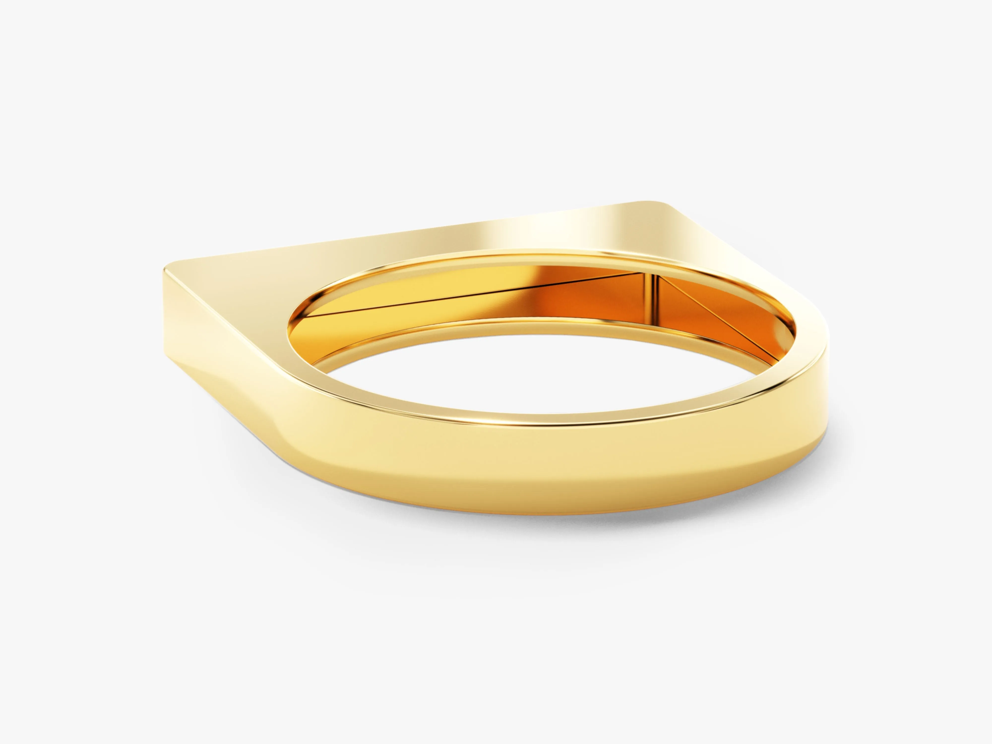 14k Gold Elongated Rectangular Signet Ring