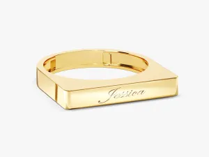 14k Gold Elongated Rectangular Signet Ring