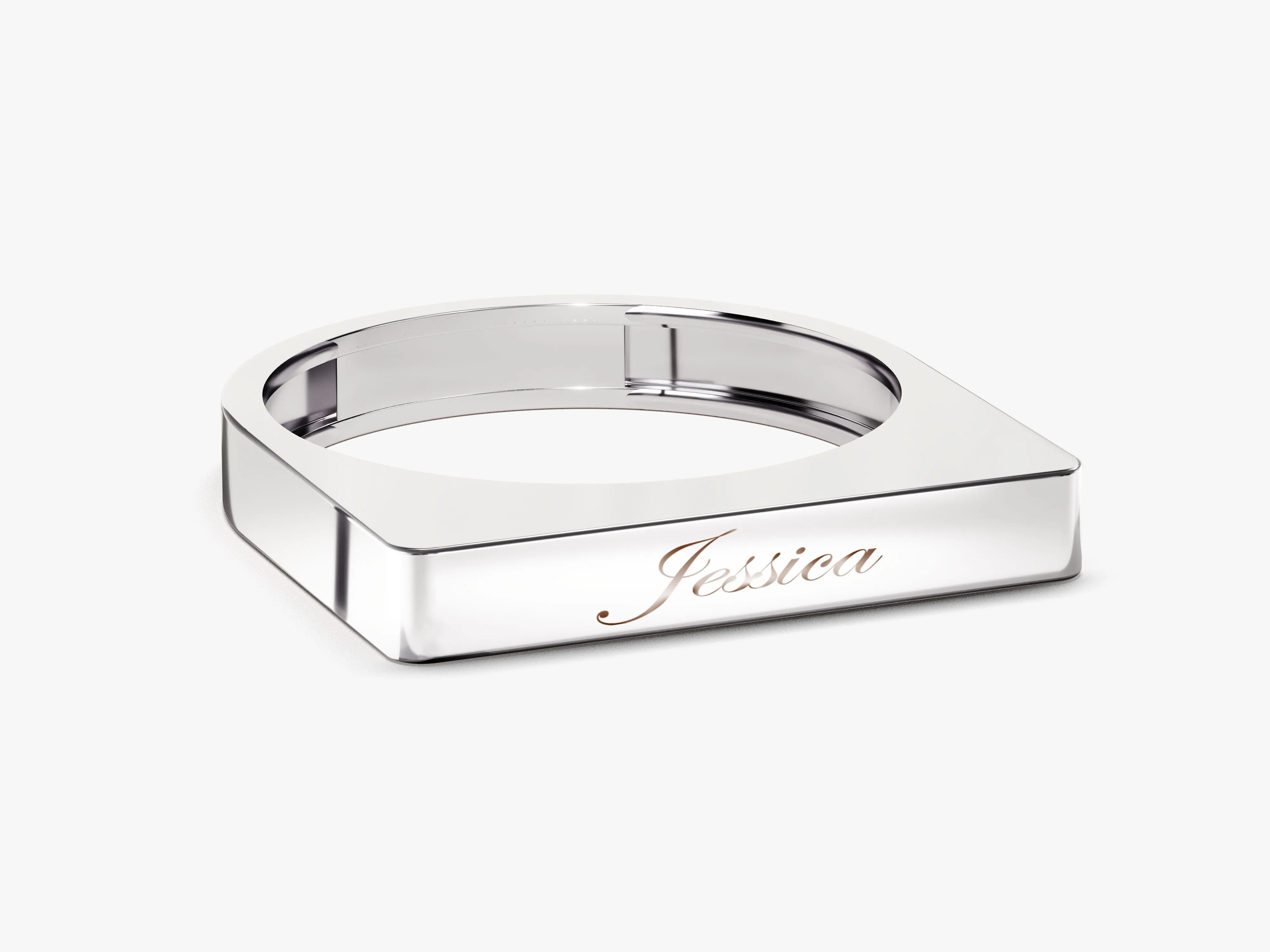 14k Gold Elongated Rectangular Signet Ring