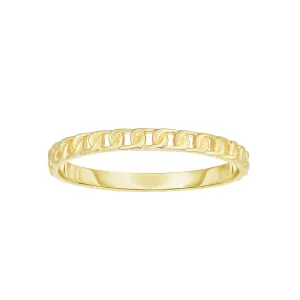 14K Gold Mini Curb Stackable Ring