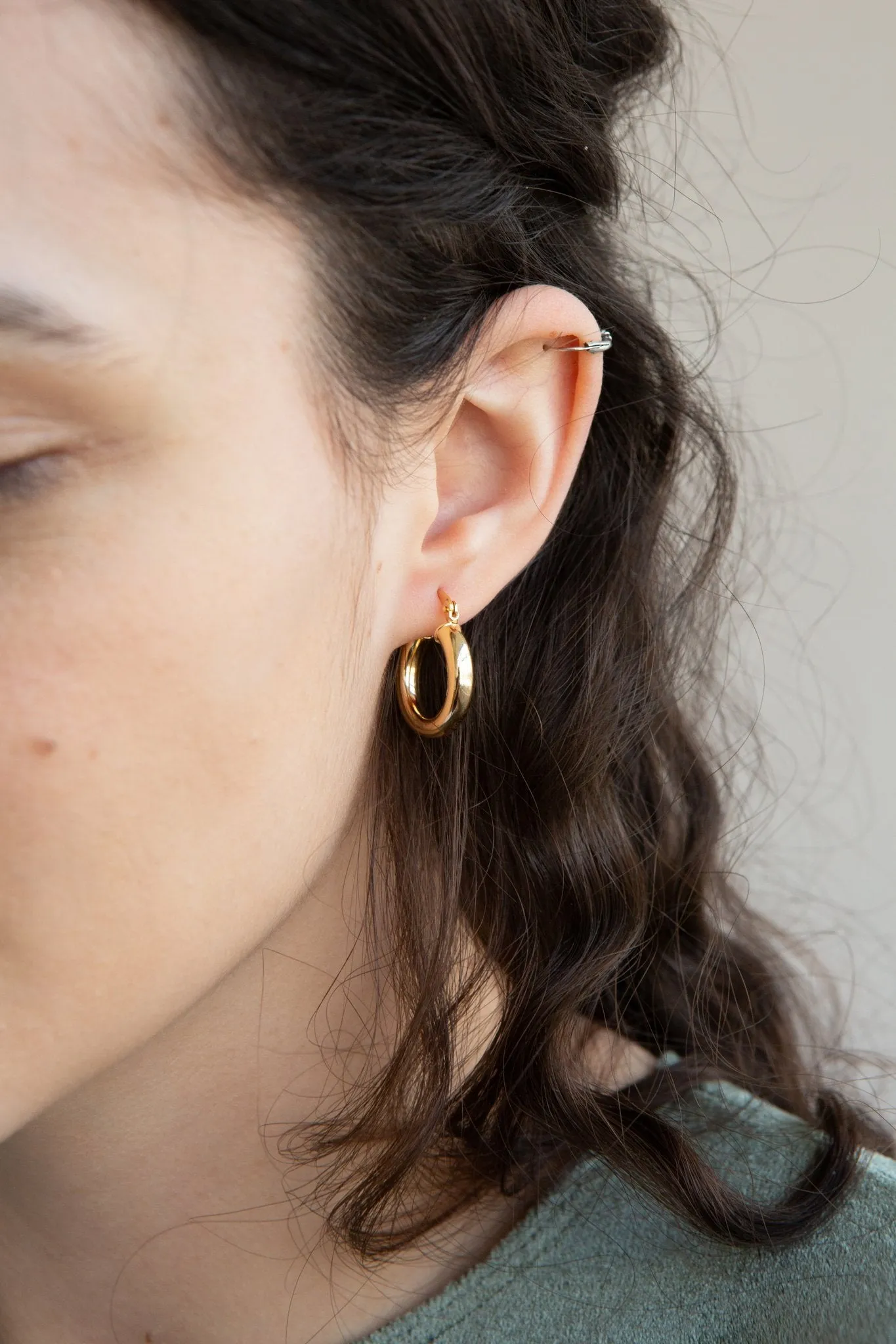 14K Gold Plated Hoop Earrings