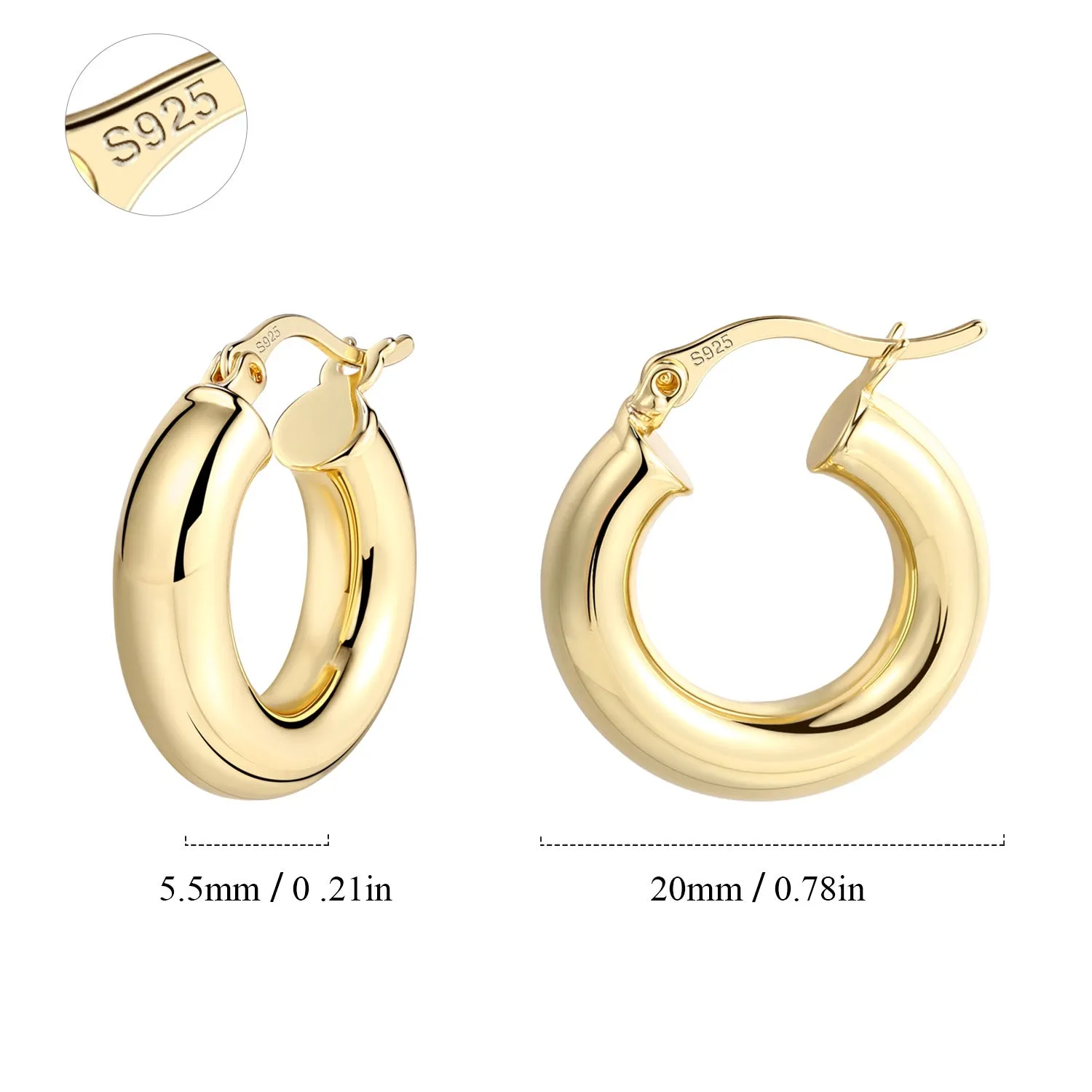 14K Gold Plated Hoop Earrings