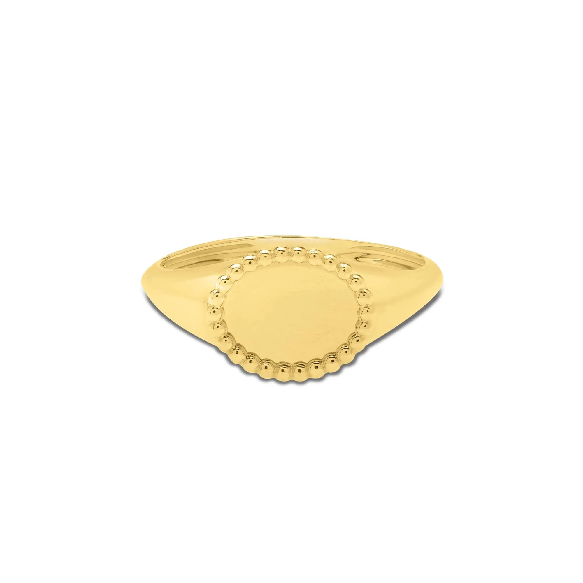 14K Gold Prosecco Oval Signet Ring
