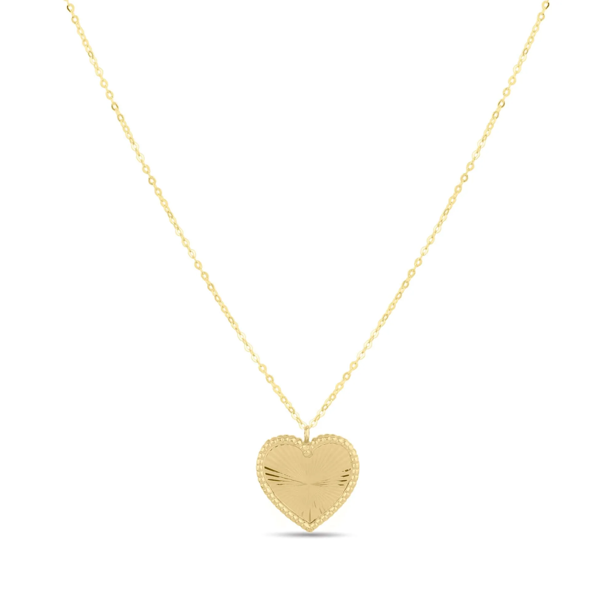 14K Gold Prosecco Radiating Heart Necklace