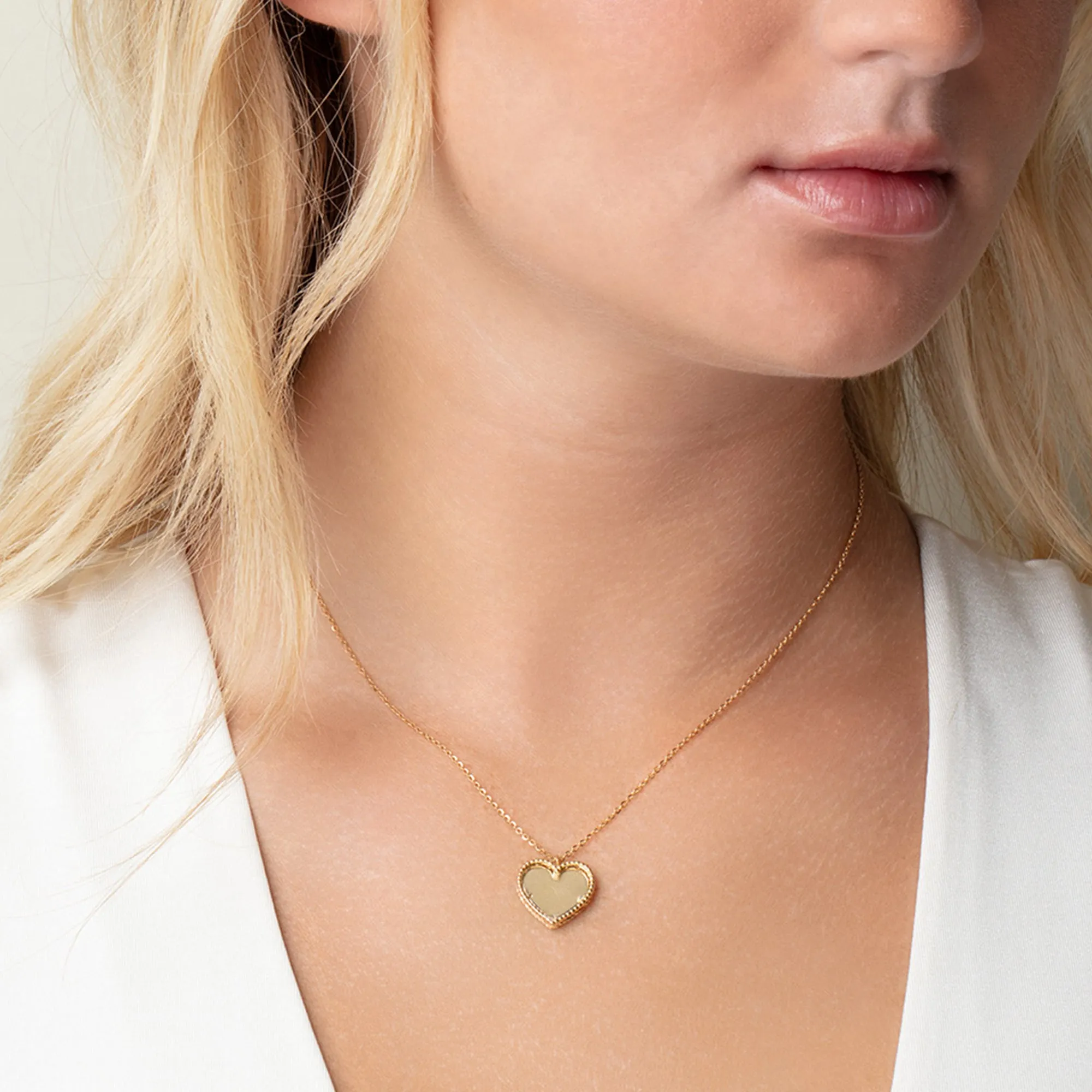 14K Gold Prosecco Radiating Heart Necklace