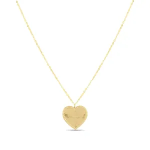 14K Gold Prosecco Radiating Heart Necklace