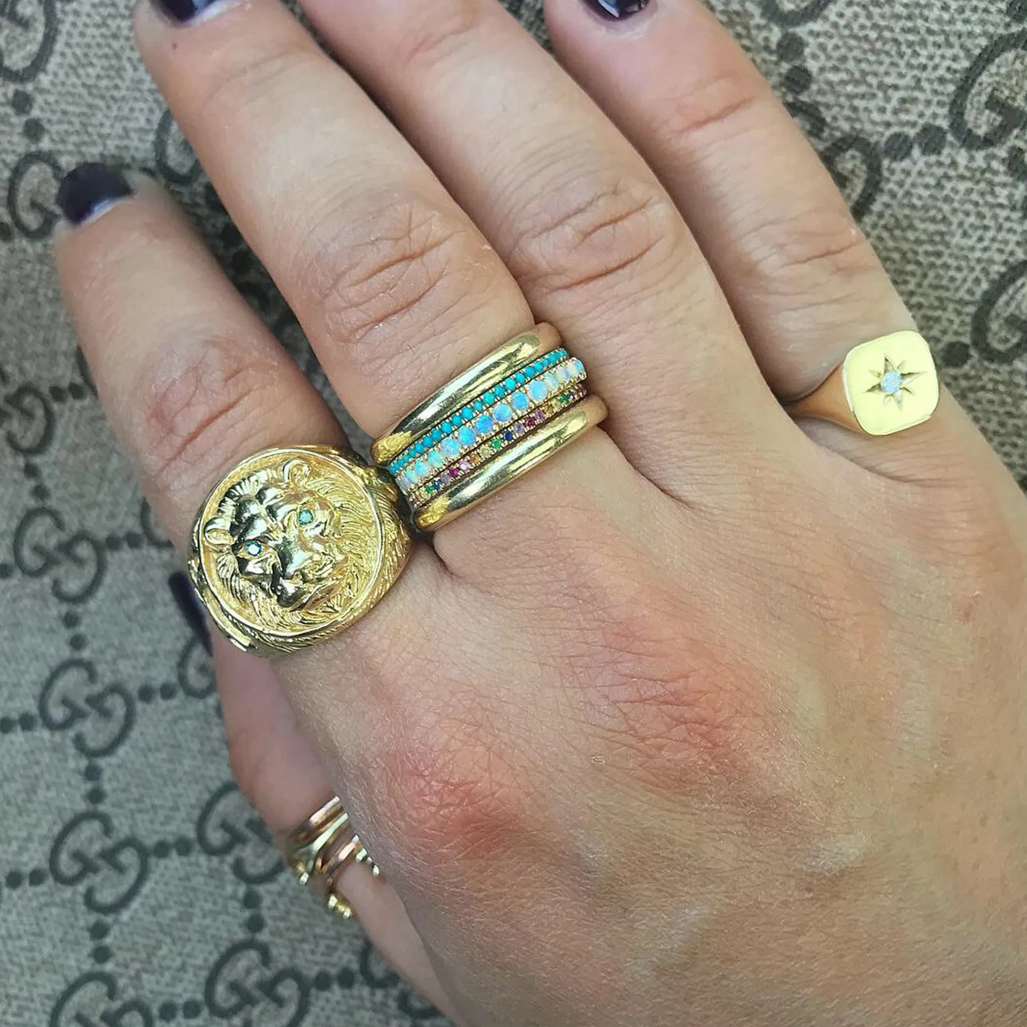 14K Gold Square Signet Ring