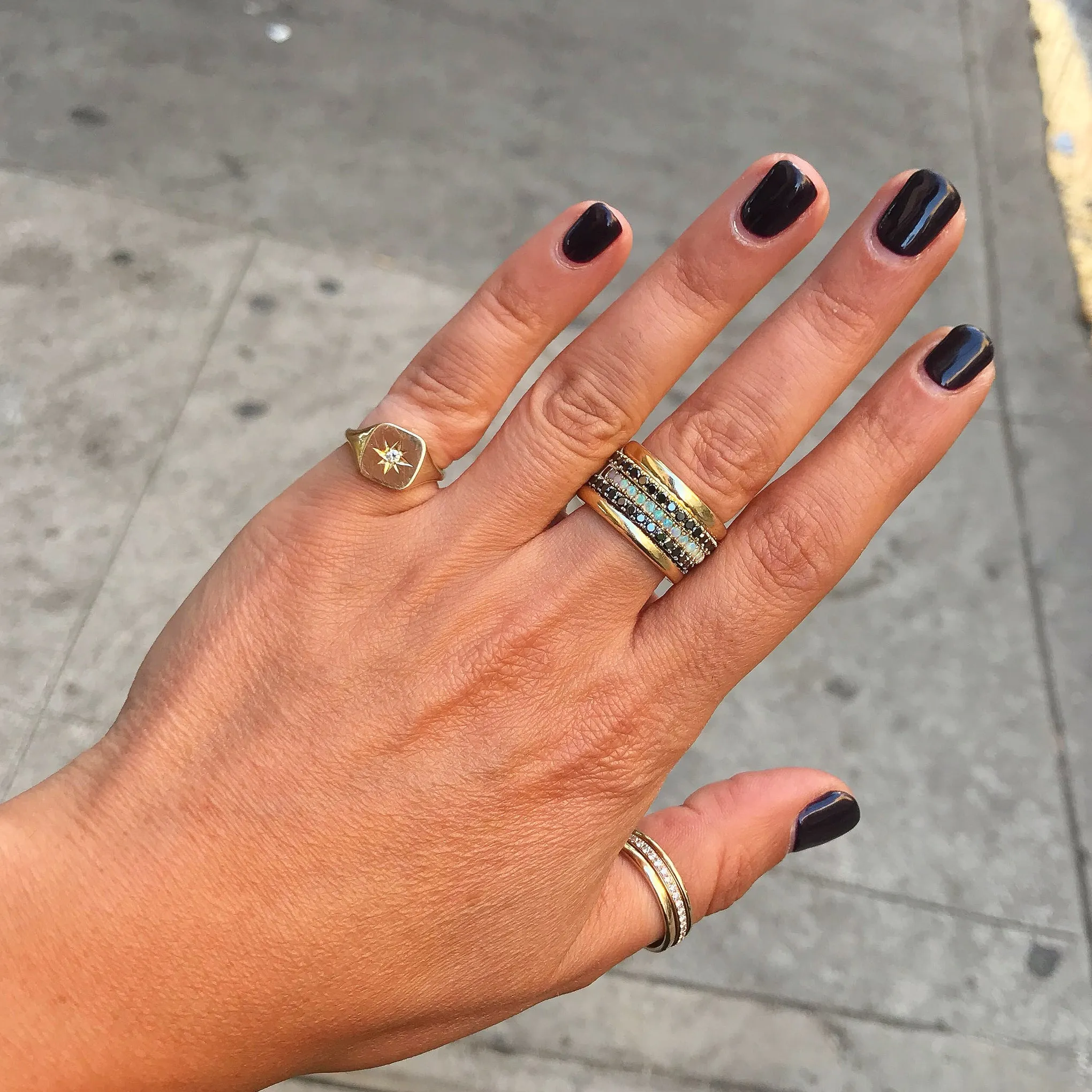 14K Gold Square Signet Ring