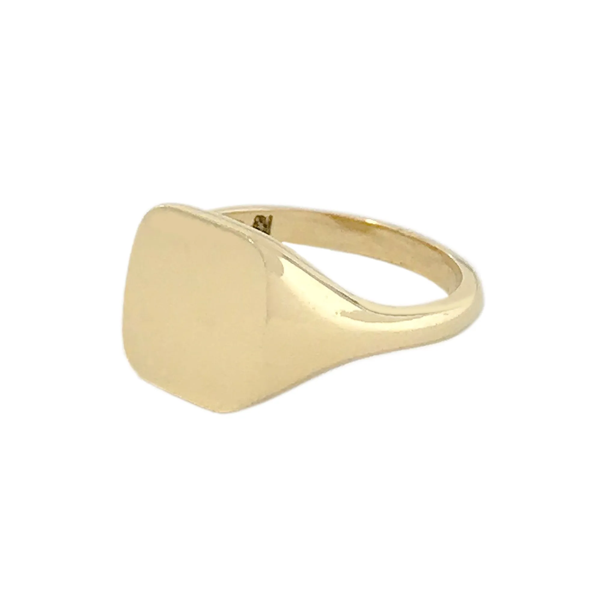 14K Gold Square Signet Ring