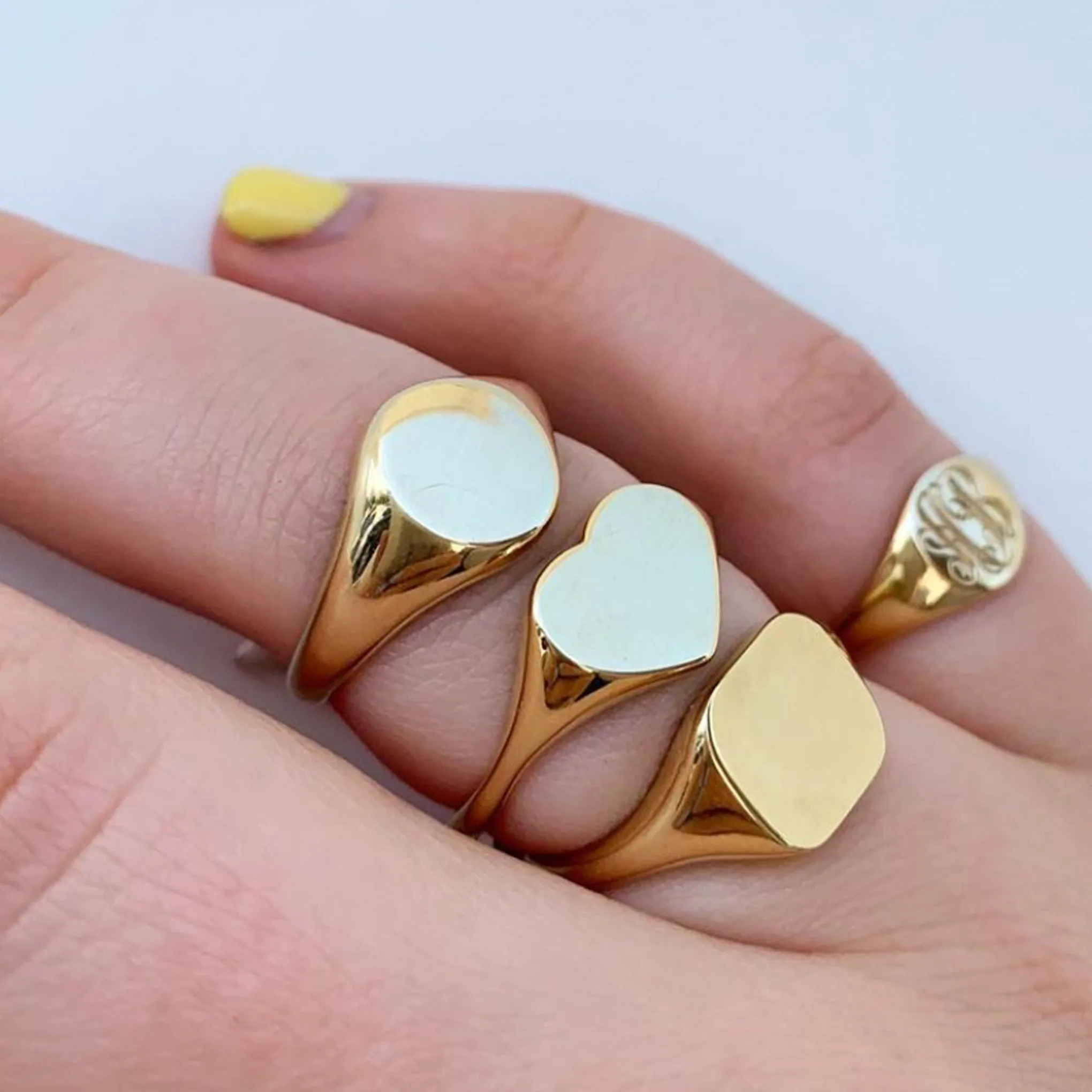 14K Gold Square Signet Ring