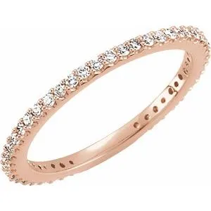 14K Rose 1/3 CTW Diamond Stackable Ring Size 4