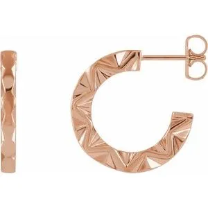 14K Rose Geometric Hoop Earrings