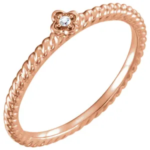 14k Rose Gold .01 CTW Diamond Stackable Ring