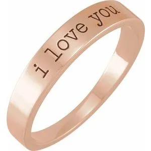 14K Rose I Love You Stackable Ring