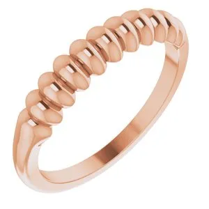 14K Rose Stackable Puffy Ring