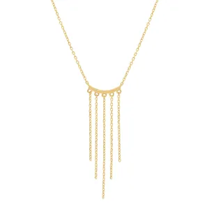 14k Solid Gold Fringe Necklace