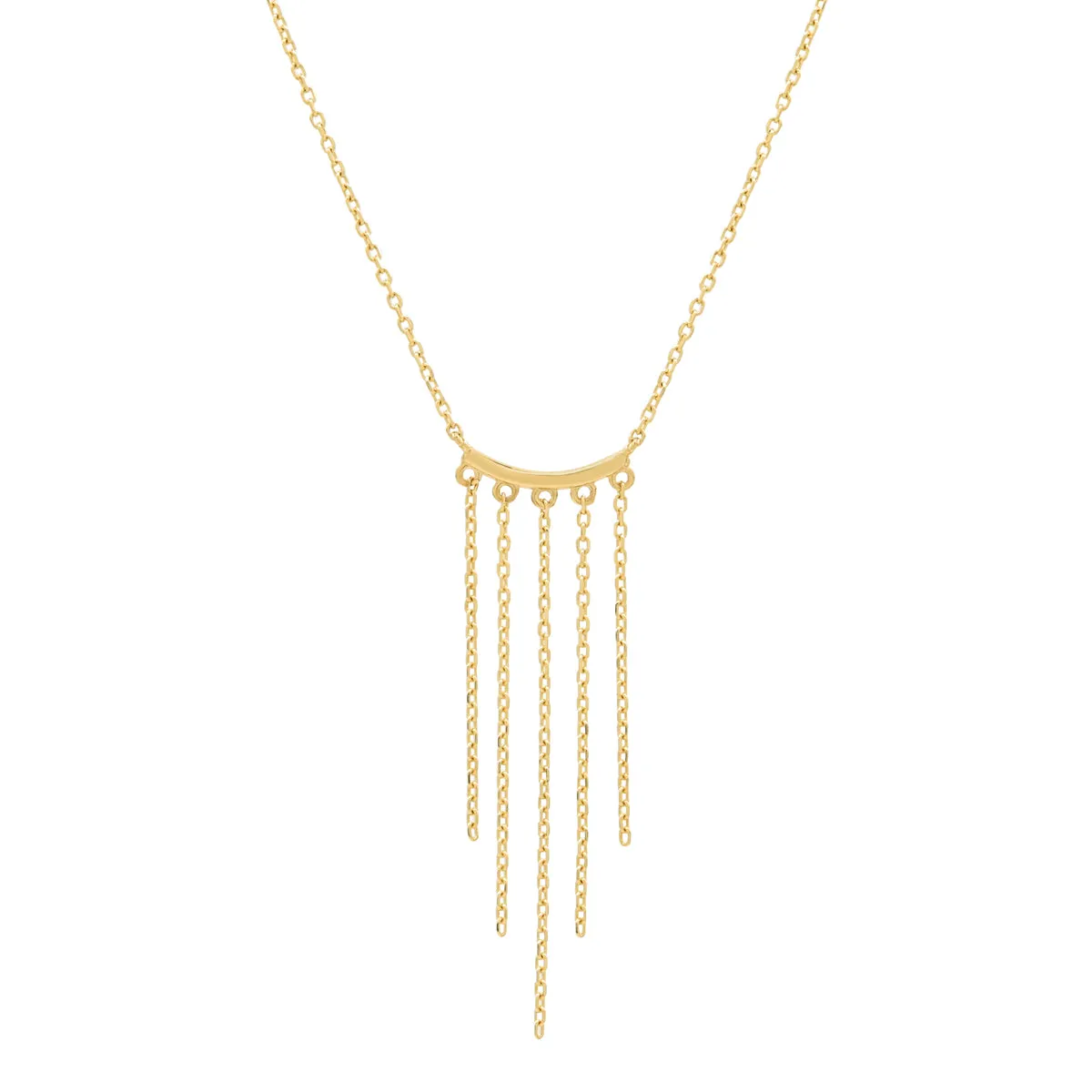 14k Solid Gold Fringe Necklace