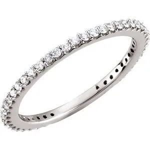 14K White 1/3 CTW Diamond Stackable Ring Size 6
