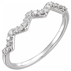 14K White 1/5 CTW Natural Diamond Stackable Ring