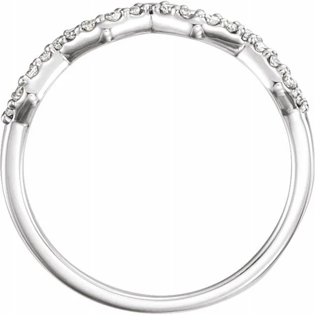 14K White 1/5 CTW Natural Diamond Stackable Ring