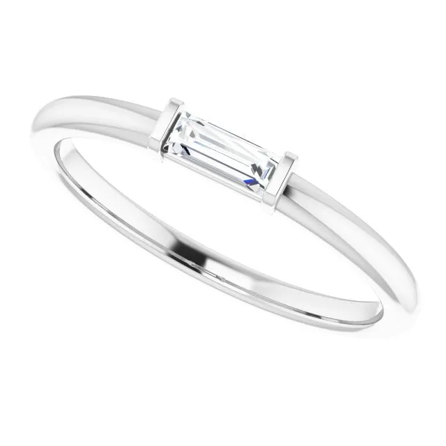 14K White 1/6 CTW Diamond Stackable Ring