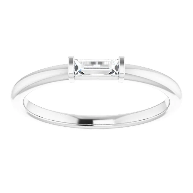 14K White 1/6 CTW Diamond Stackable Ring