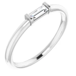 14K White 1/6 CTW Diamond Stackable Ring