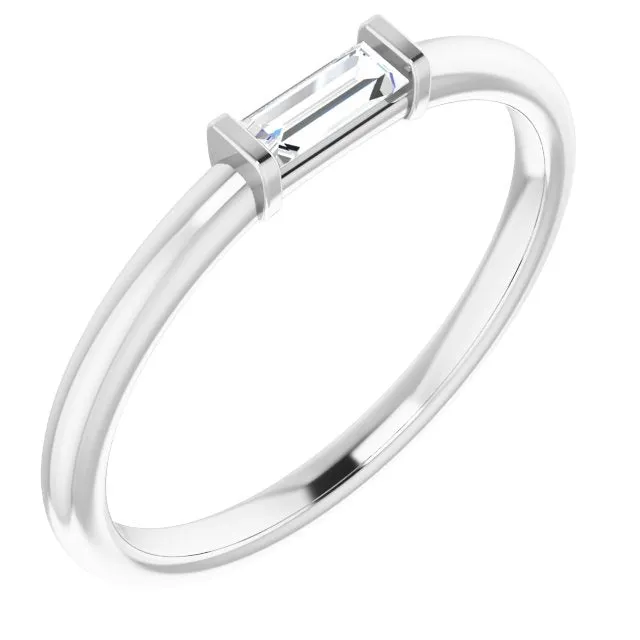 14K White 1/6 CTW Diamond Stackable Ring