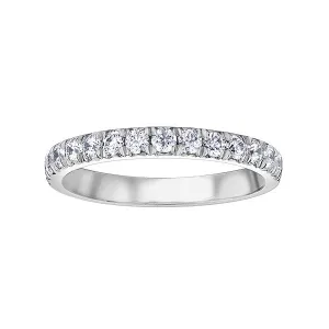 14K White Gold (0.50ct) Pavee Set Diamond Stackable Wedding Band