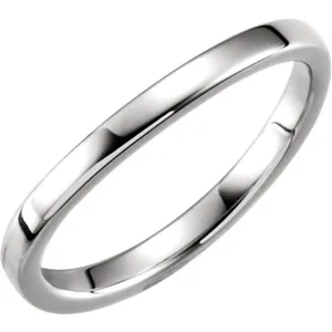 14k White Gold 1.65mm Ladies Stackable Band Size 8