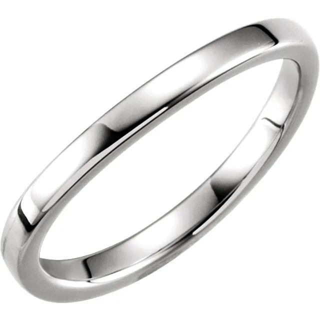 14k White Gold 1.65mm Ladies Stackable Band Size 8