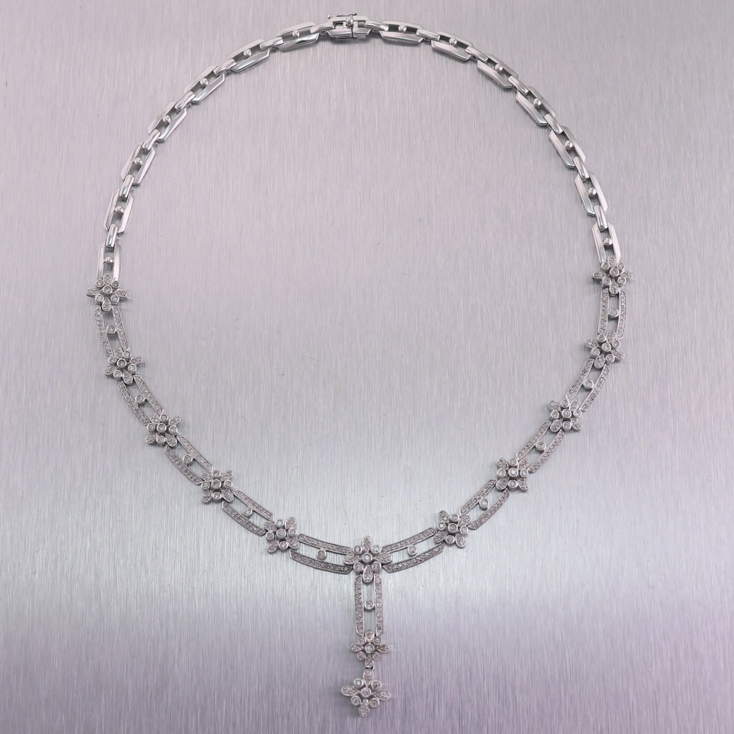 14k White Gold 2.50ctw Diamond 16" Bridal Necklace