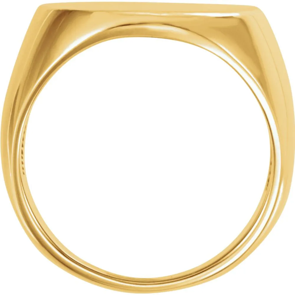 14k White Gold 27x19mm Oval Signet Ring, Size 10