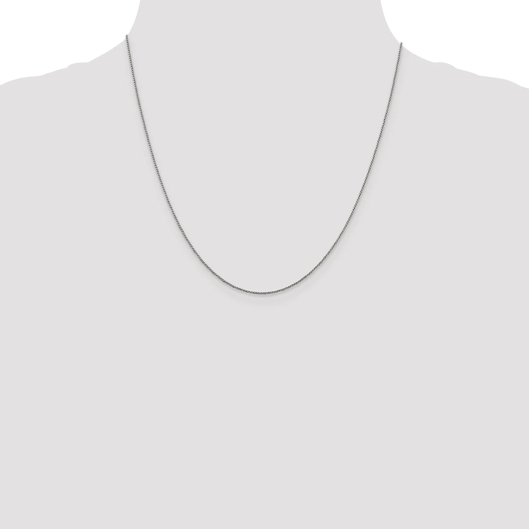 14K White Gold .9 mm D.C Twisted Box Chain