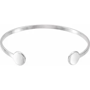 14K White Gold Cuff 6 3/4" Bracelet
