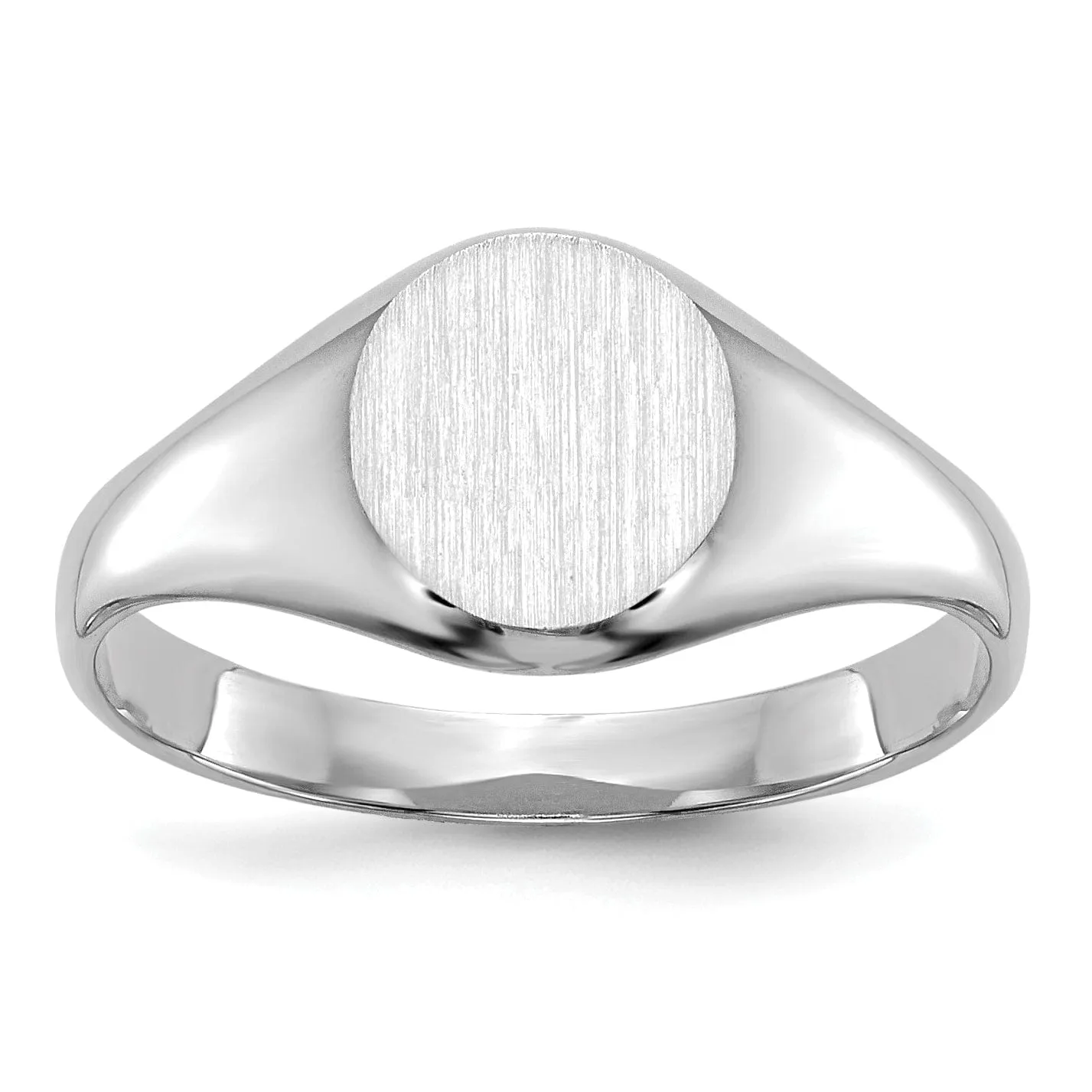 14k White Gold Engraveable Signet Children's Ring