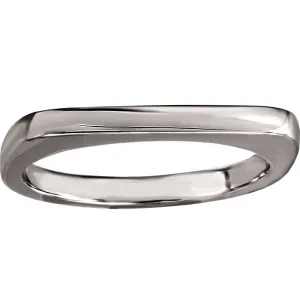 14k White Gold Stackable Ring, Size 7