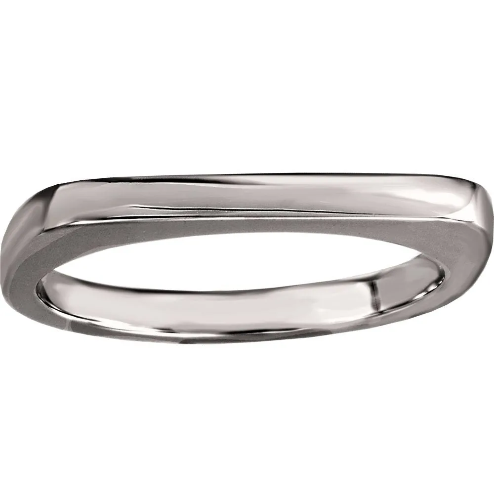14k White Gold Stackable Ring, Size 7