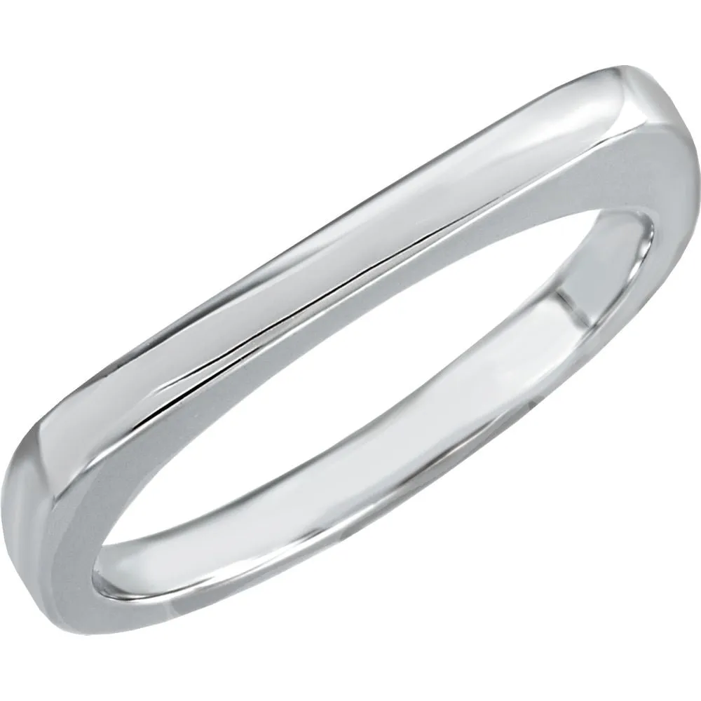 14k White Gold Stackable Ring, Size 7