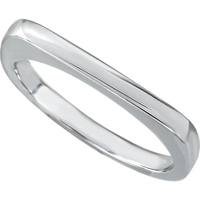 14k White Gold Stackable Ring, Size 7