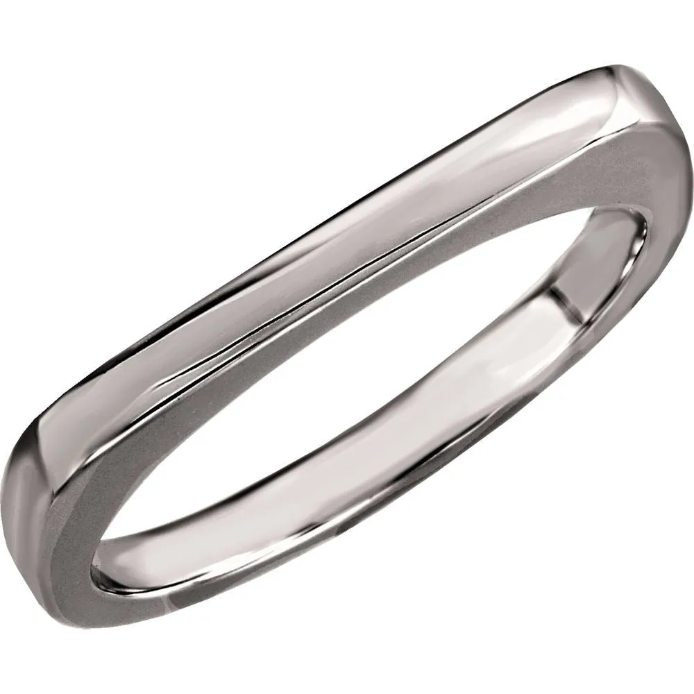 14k White Gold Stackable Ring, Size 7